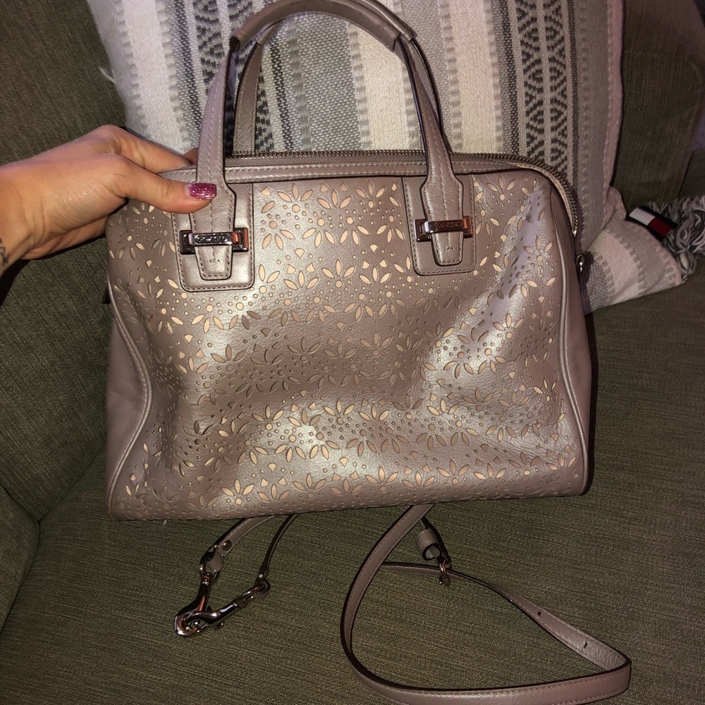 Coach floral cutout design satchel
